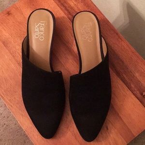 NWOT Franco Sarto asymmetrical mules.
